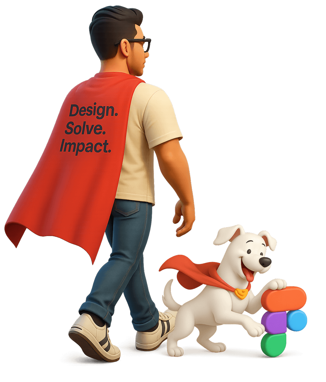 Designer with dog